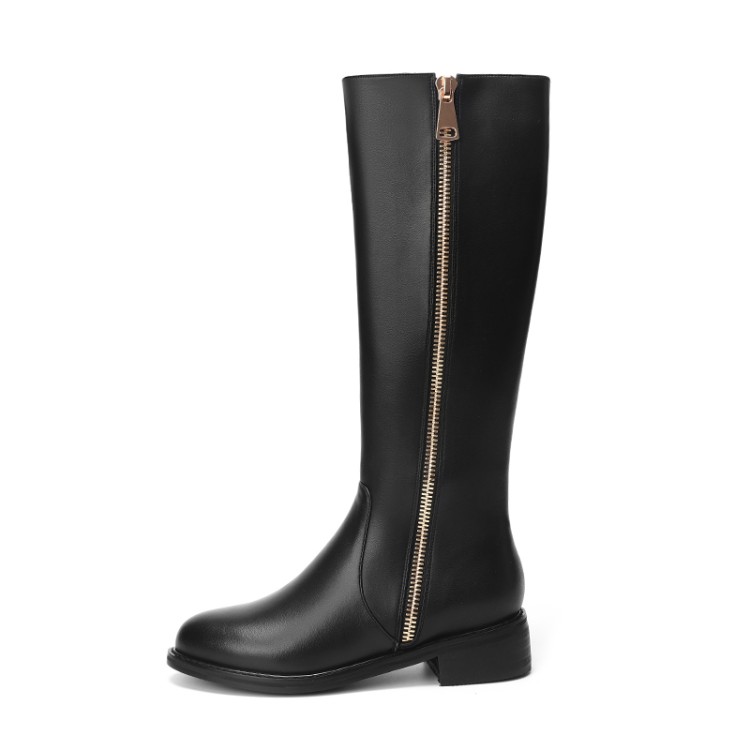 Women's Over-the-Knee Knight Boots with Pointed Toe and Metal Decoration