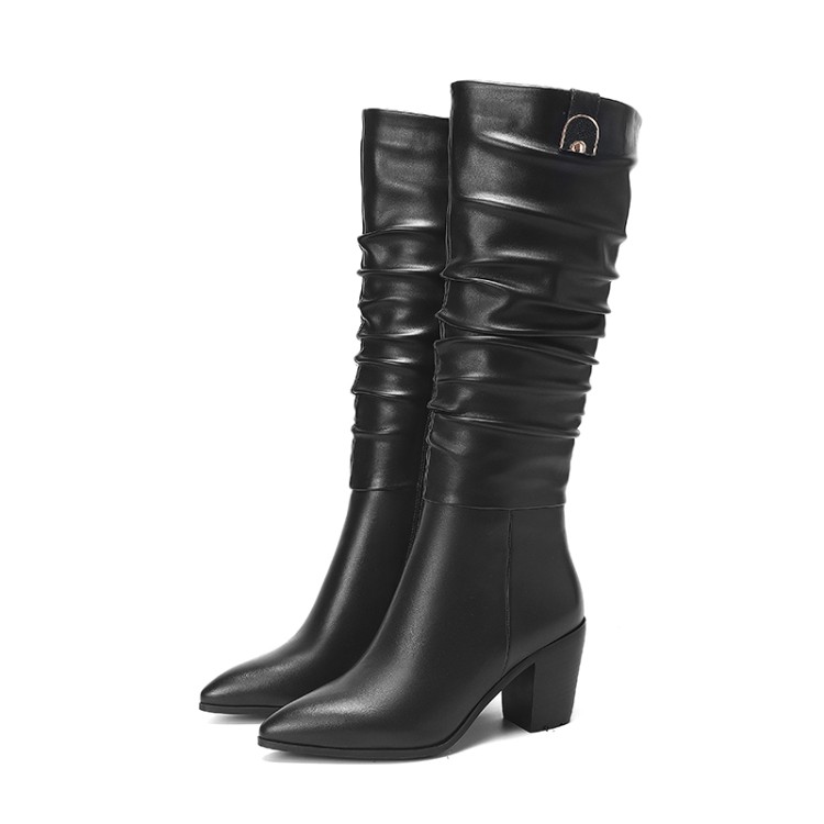 Women's Over-the-Knee High Heel Fashion Boots in Black - Style m.html
