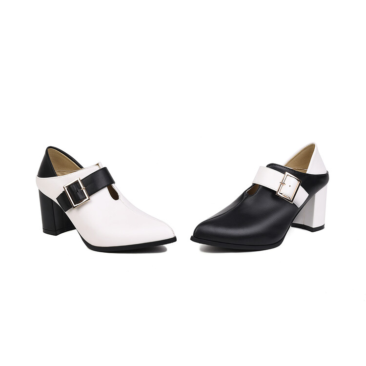 Women's High Heel Pointed Toe Chunky Heel Pumps