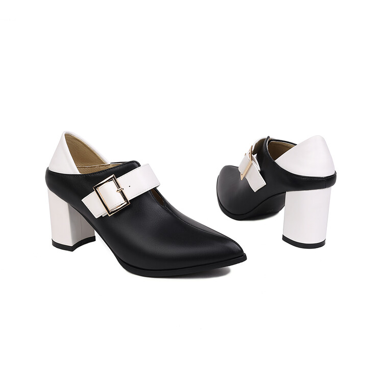 Women's High Heel Pointed Toe Chunky Heel Pumps