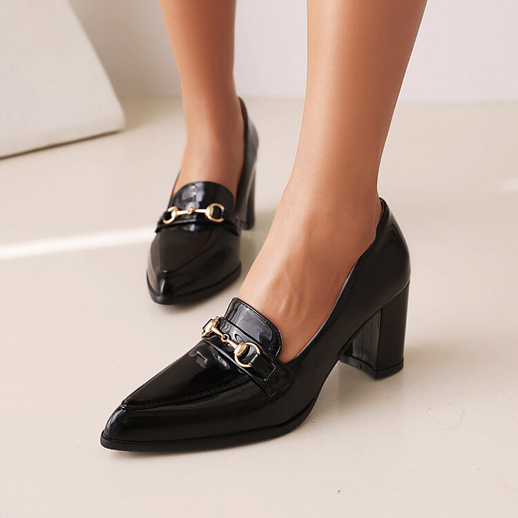 Women's High Heel Pointed Toe Pumps with Metal Decoration - Style c.html