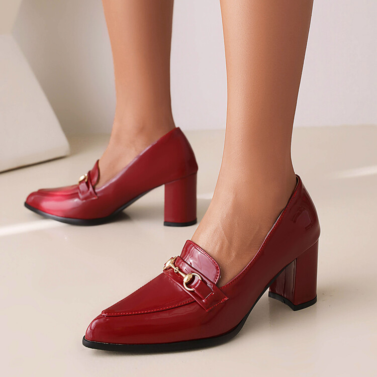 Women's High Heel Pointed Toe Pumps with Metal Decoration - Style c.html