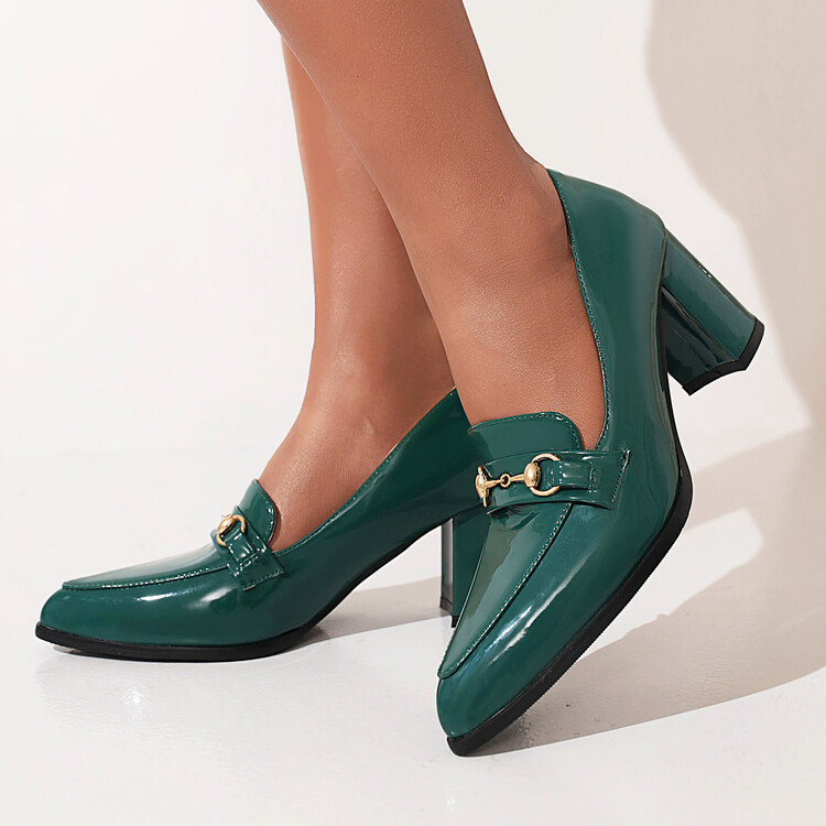 Women's High Heel Pointed Toe Pumps with Metal Decoration - Style c.html