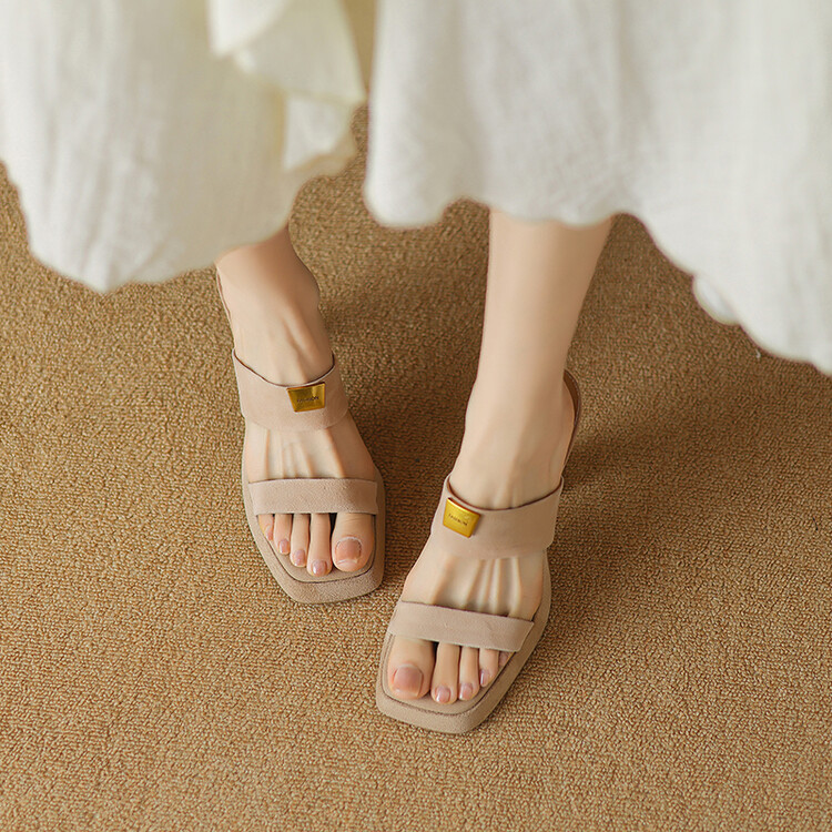 Women's Korean Style One-Strap Slide Sandals with Super High Heel and Platform