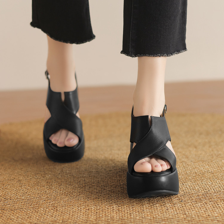 Women's Roman Style Casual Sandals with Platform Wedge Heel