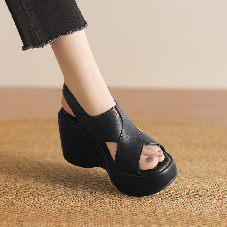 Women's Roman Style Casual Sandals with Platform Wedge Heel
