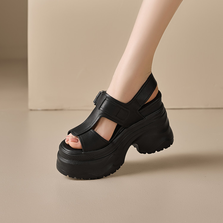 Women's Casual High Heel Sandals with Leather Upper and EVA Sole - Style q.html