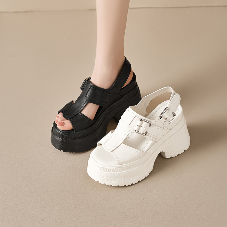 Women's Casual High Heel Sandals with Leather Upper and EVA Sole - Style q.html