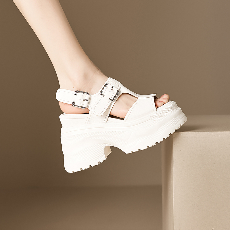 Women's Casual High Heel Sandals with Leather Upper and EVA Sole - Style q.html