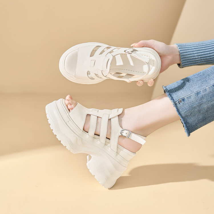 Women's Casual High Heel Sandals with Leather Upper and EVA Sole - Style c.html