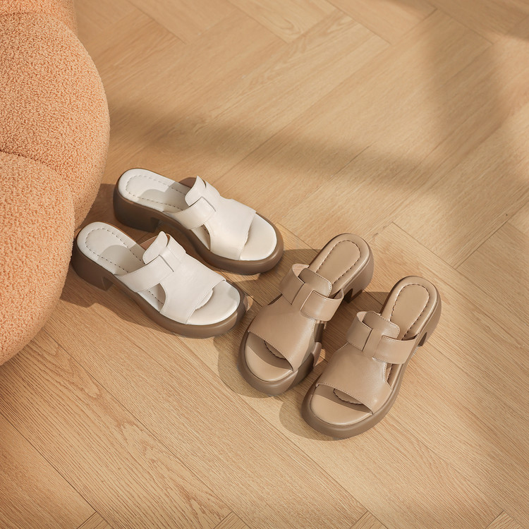 Sweet Style Open Toe Mid Heel Casual Sandals